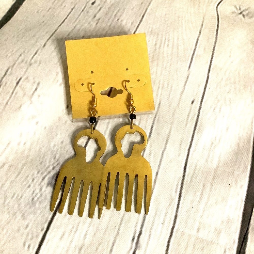 Comb Copper Earrings